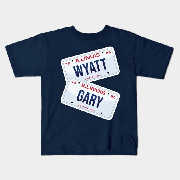 Gary and Wyatt License Plates - Weird Science Kids T-Shirt by Fourteen21 Designs